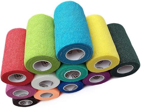 Vet Wrap Bulk Bandage Tape (4 Inch 12 Color Pack), .